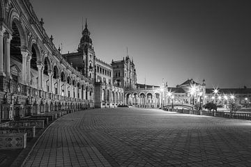 Plaza de España in Schwarz und Weiß