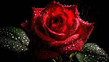 Gouttes de pluie sur une rose sur Mustafa Kurnaz