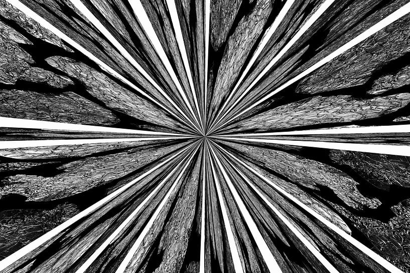 Abstracte vormen van aluminium in geometrisch patroon van Lisette Rijkers