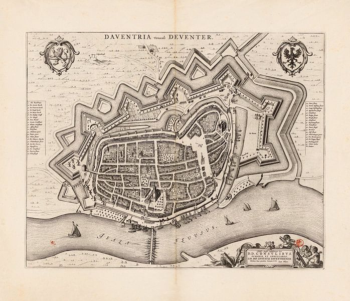 Plattegrond van Deventer uit 1652 van Marieke de Koning