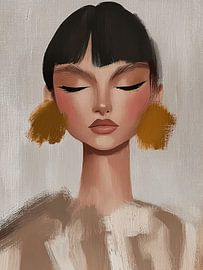 Modern portret in aardetinten (gezien bij vtwonen) van Carla Van Iersel