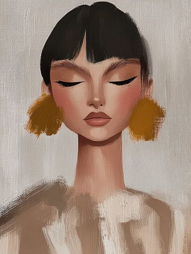 Modern portrait in earth tones by Carla Van Iersel