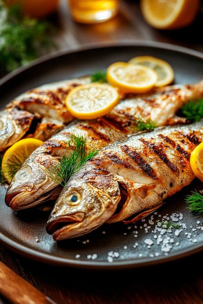 Poisson grillé par Poster Art Shop