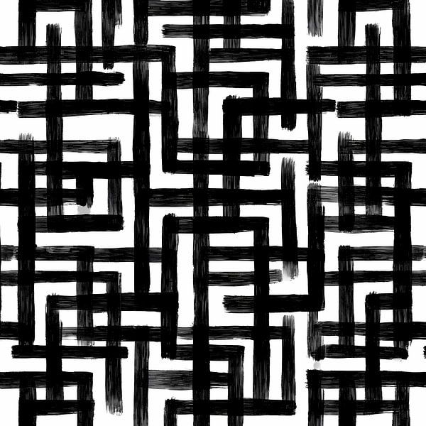 Abstract grid pattern - Contemporary black and white wall art by Niphion Art