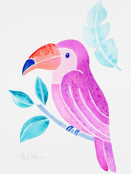 Pink Toucan by Piret Victoria Ribas Art & Photography