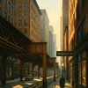 Wabash Avenue L Gleise: Schatten der goldenen Stunde von Travel Shop
