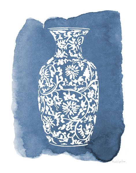 Chinese Vase II v2, Mercedes Lopez Charro by Wild Apple