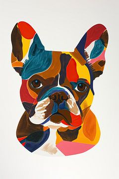 Bulldogge Kunstwerk | Bunte Bulldogge von De Mooiste Kunst