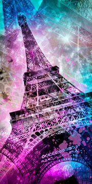 Pop Art Eiffelturm | Panorama von Melanie Viola