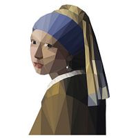 Meisje met de parel Johannes Vermeer Low Poly portret