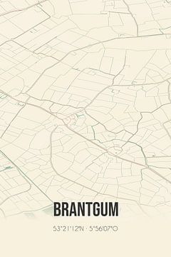 Vintage landkaart van Brantgum (Fryslan) van MijnStadsPoster