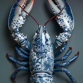 Kreeft in delfts blauw porselein - nieuwe collectie van Dunto Venaar