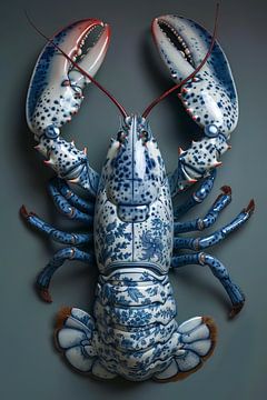 Kreeft in delfts blauw porselein - nieuwe collectie van Dunto Venaar