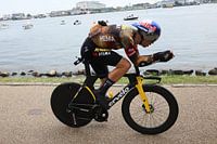 Wout van Aert beim Aufwärmen in Kopenhagen