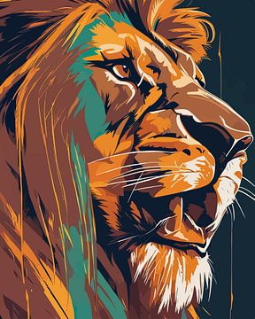 Stedelijke jungle koning: Pop Art Leeuw Illustratie van SOTA ArtSign