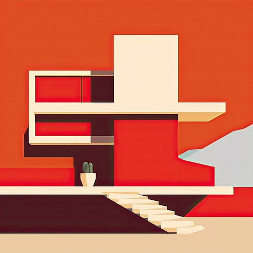 Bauhaus poster kunstdruk illustratie