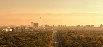 Berlijnse skyline bij zonsopgang