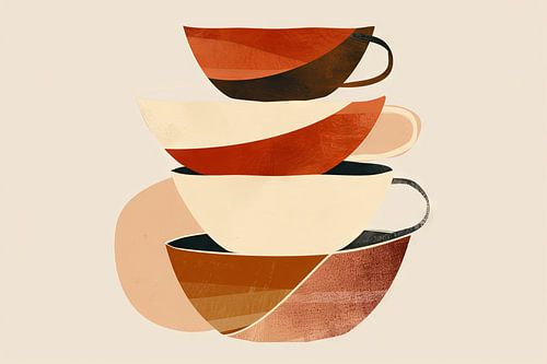 Abstracte koffiekopjes