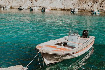 Floating Still - Boat in Zakynthos' Blue Water by Dixy Kracht