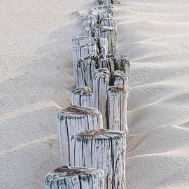 Breakwaters form a line along the beach at Cadzand by Marjolijn van den Berg