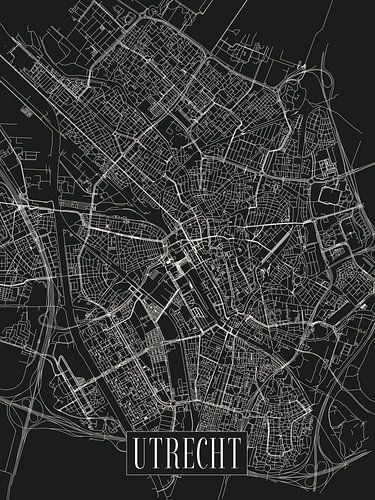 Stadtplan Utrecht - Stadt - Dunkle Variante - Utrecht Karte