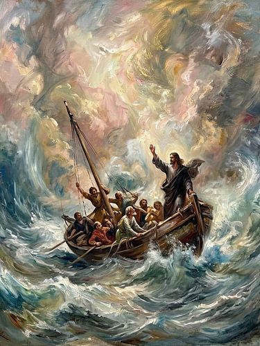 Den Sturm besänftigen: Jesus auf dem tobenden Meer