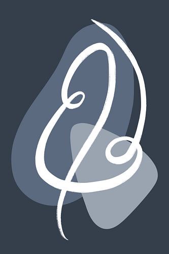 Navy blue - abstract artwork 'The Feather