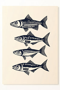 Vier Fische unter sich