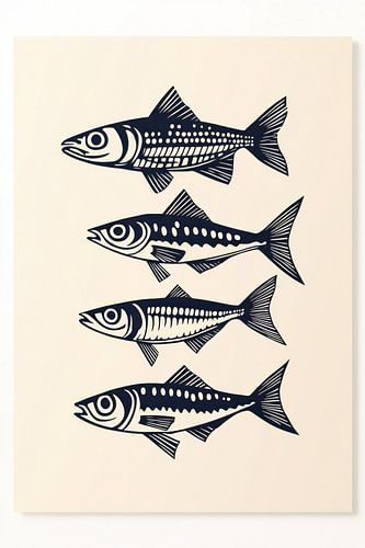 Four fish among themselves