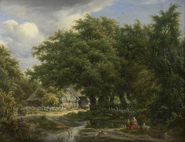 Farmhouse among trees (Emmen), Egbert van Drielst by Masterful Masters