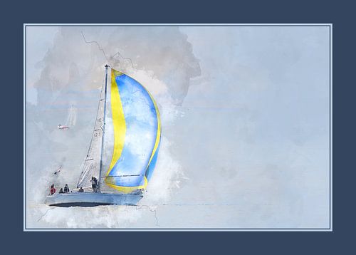 Segelboot (mit passepartout) von Art by Jeronimo