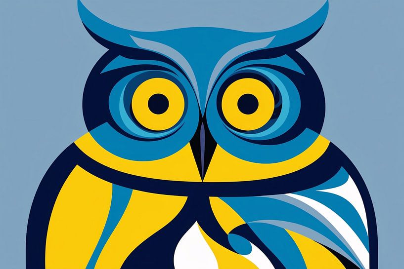 Abstract colourful owl illustration by Imperial Art House