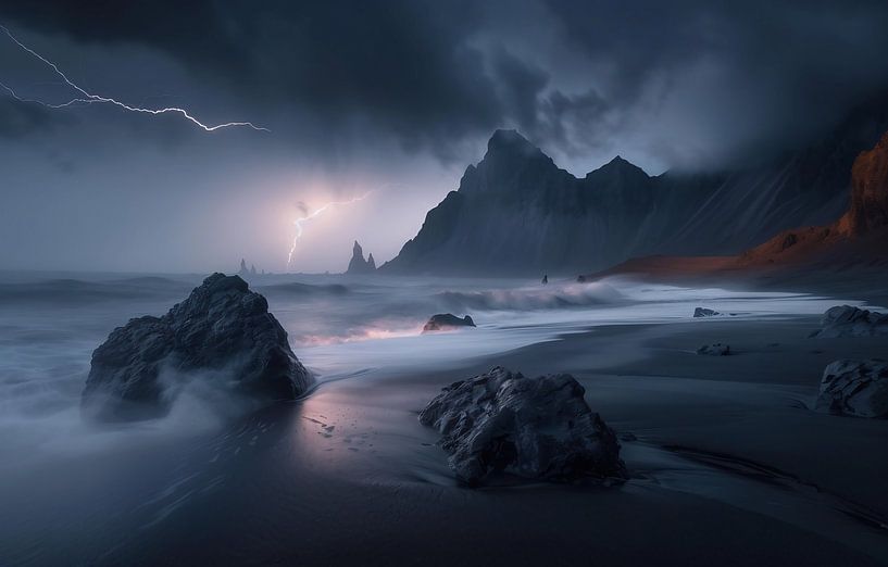 Dramatische Wetterlage: Gewitterfront nähert sich von fernlichtsicht