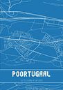 Blauwdruk | Landkaart | Poortugaal (Zuid-Holland) van MijnStadsPoster thumbnail