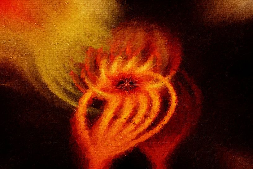 Strudel orange, rot, grün (abstrakte Kunst) von Art by Jeronimo
