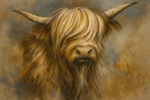 Schotse Hooglander met lange lokken