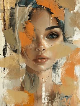 Modern abstract portrait by Carla Van Iersel