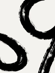 Œuvre d'art minimaliste et moderne avec de grands coups de pinceau en noir