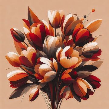 Stylised bouquet of tulips