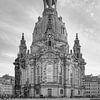 Frauenkirche Dresden en noir et blanc sur Michael Valjak