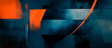 Abstract composition in blue and orange by Poster Art Shop