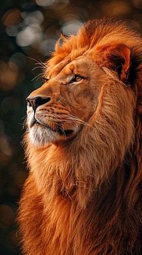 Leeuw in de zon staand panorama