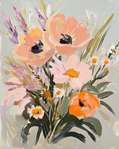 Fleurs printanières dans les tons pastel