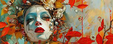 Surrealistisch Portret van Abstract Schilderij