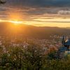 L'heure dorée du Harz : le château de Wernigerode et le Brocken dans la lumière du soir sur Christian Möller Jork