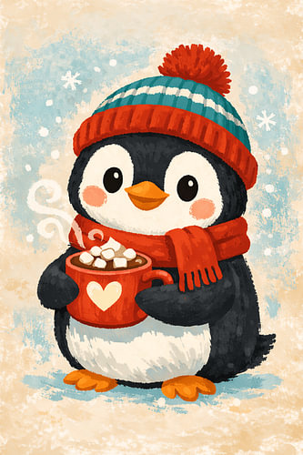 Winterpinguïn met Warme Choco