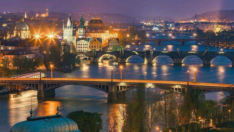 Prague after sunset by Henk Meijer Photography