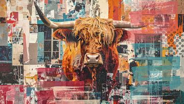 Taureau écossais des Highlands - un accroche-regard dans un style expressionniste