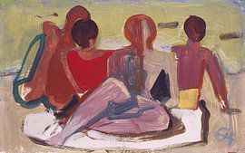 Karl Hofer, Vier op het strand, ca 1950 van Atelier Liesjes