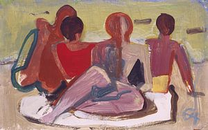 Karl Hofer, Vier am Strand, um 1950